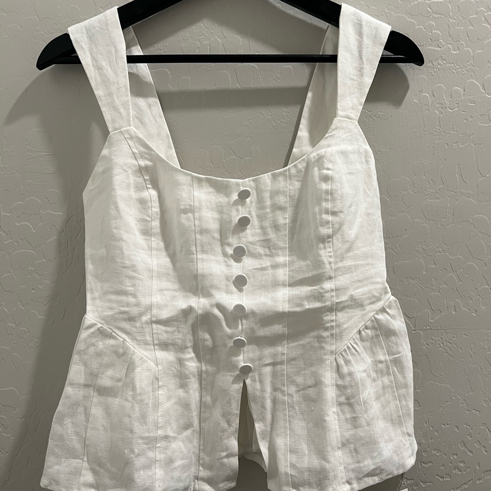 Reformation Elvie Linen Top